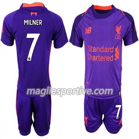 Completo Calcio Liverpool MILNER 7 Bambino Divisa Trasferta 2018/2019